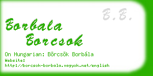 borbala borcsok business card