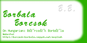 borbala borcsok business card